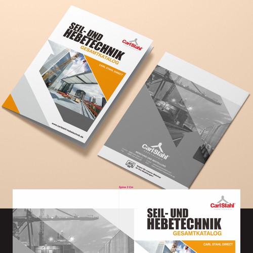 Cover page and back page DIN A4 industrial catalog as standard layout for catalogs Diseño de nng