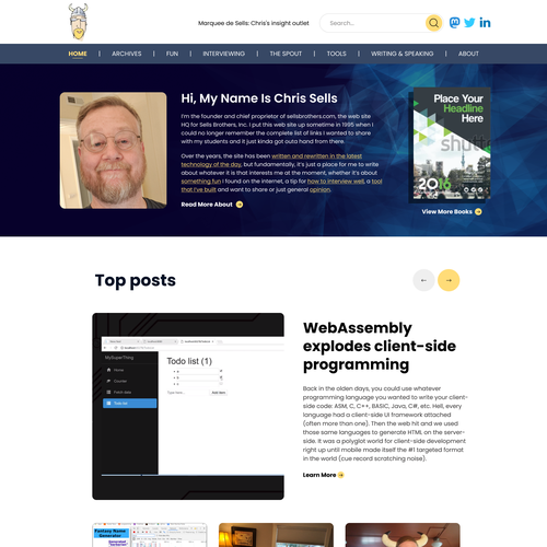 modern redesign for fun technical blog site Design by Technology Wisdom