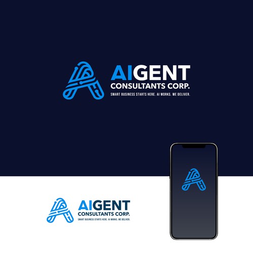 AI Agent Company: Appealing to small to medium sized businesses. Design by a.mjb
