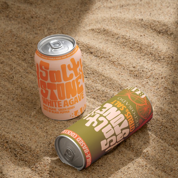 Canned tequila brand packaging
