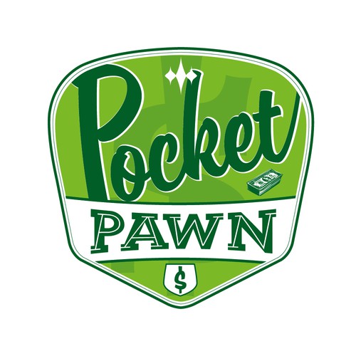 Create a unique and innovative logo based on a "pocket" them for a new pawn shop. Design by MW Logoïst♠︎