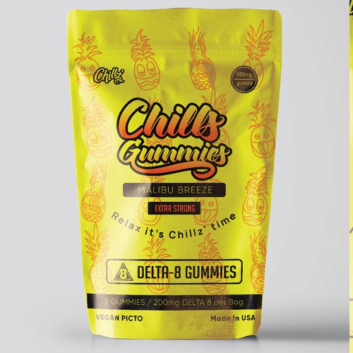 CHILLZ CBD Brand need his new packaging for his DELTA 8 Gummies Design by Filez.