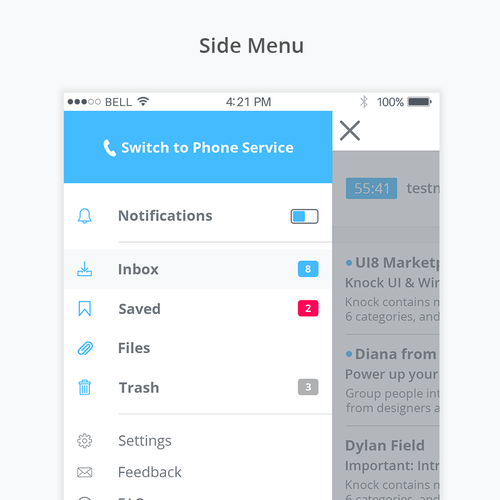 Design a mobile app for a temporary email service Design by turgunovm