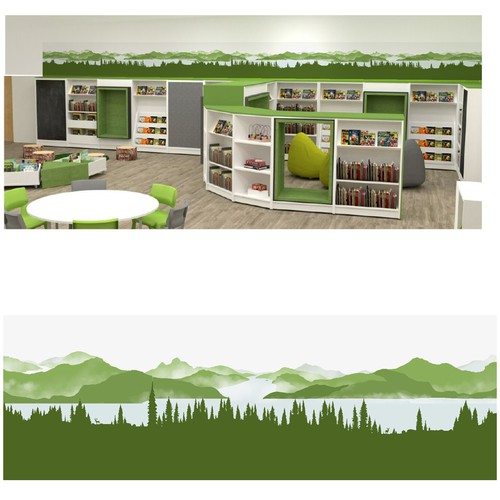 "Nature theme frieze for libraries" winning Illustration or graphics