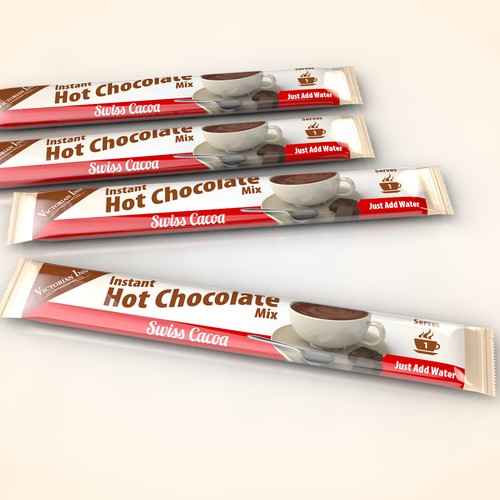 Packet design for single-serve hot chocolate mix! Design by Sander Both