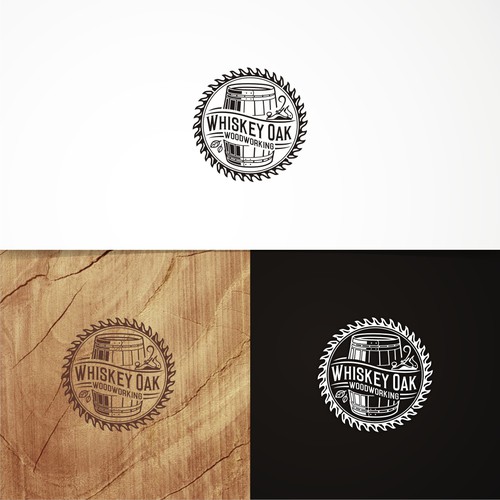 Powerful, vintage, whiskey inspired logo for woodworking company Réalisé par Rasyid