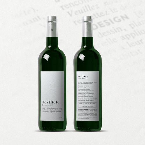 Design di Minimalistic wine label needed di O Ñ A T E