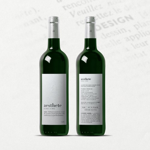 Minimalistic wine label needed Réalisé par O Ñ A T E