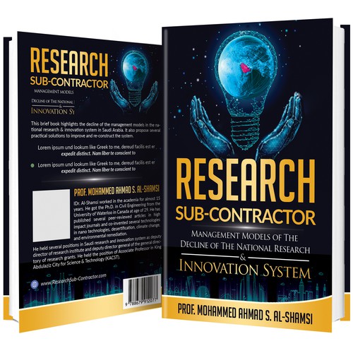 Book Cover Design Suitable for innovation and Research Diseño de Lizaa