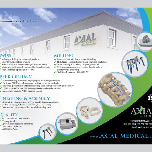 1-Page Medical Device Manufacturing Sell Sheet Design by DesignsTRIBE