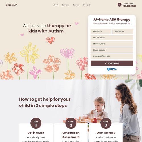 Looking for a friendly and minimalist design for kids therapy Site Design by JVM✅