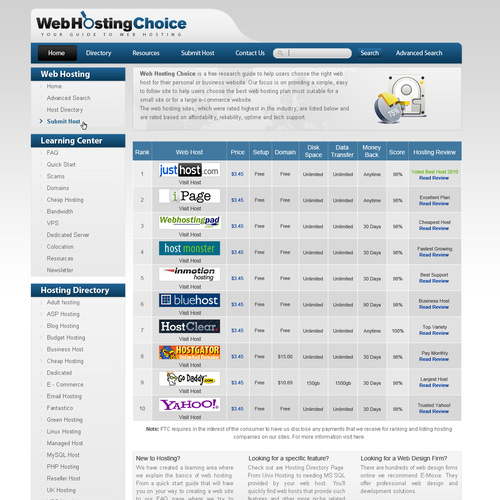 Redesign WebHostingChoice.com Design by natalinna