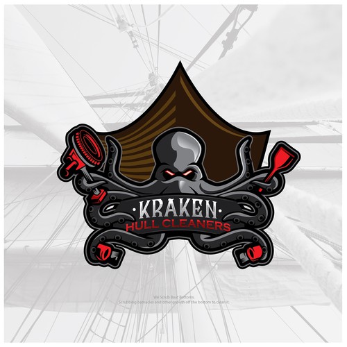 コンペ「Kraken Hull Cleaners, Looking for Pirate artists to make us a logo.」のデザイン by marbonaさん 