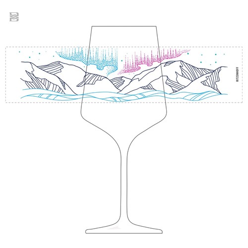 "Illustration for drinking glasses inspired by Nordic countries" winning T-shirt