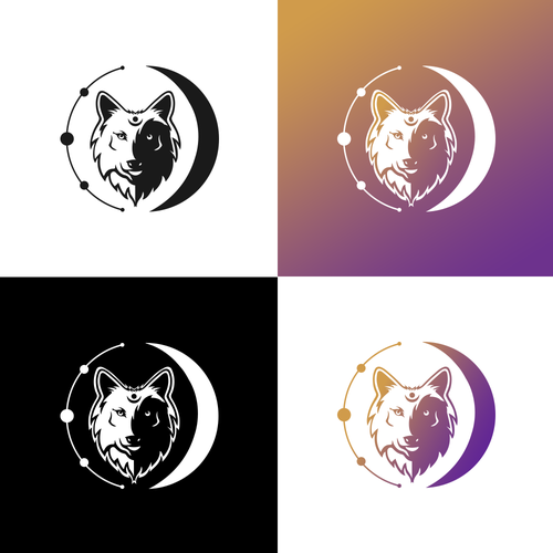 Wolf Sun/Moon Logo For Spiritual Website Design by RAKconcepts