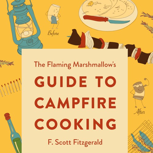 Create a cover design for a cookbook for camping. Design by Olef