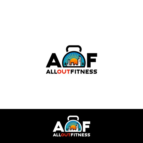 Modern logo for fitness app that liberates users and trainers from gyms. Sunshine + fresh air = woo! Design by aeropop