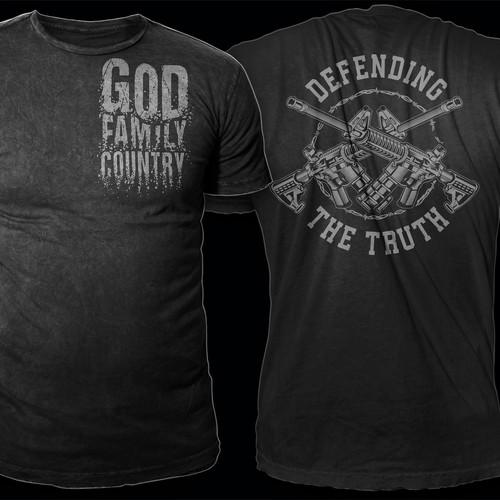 Develop a patriotic shirt that represents: The individual patriot, God, Family, Country Design by *DCLA*