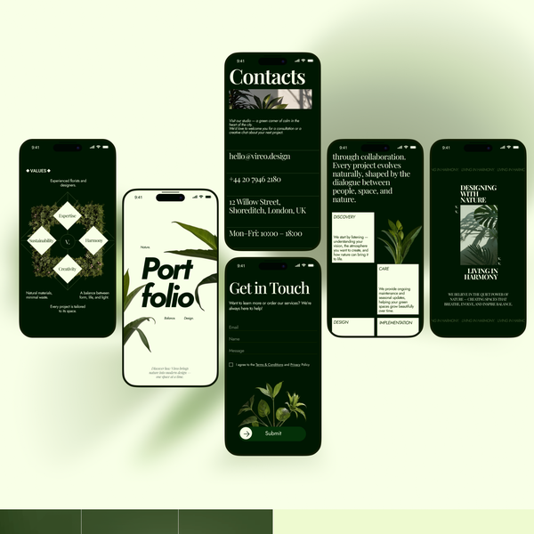 Vireo/ Corporate website design ( Mobile version+ Poster)
