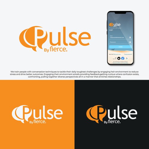 Design a logo for mobile app to manage stress thru' pivotal conversations and tools. Design by BluuStudio