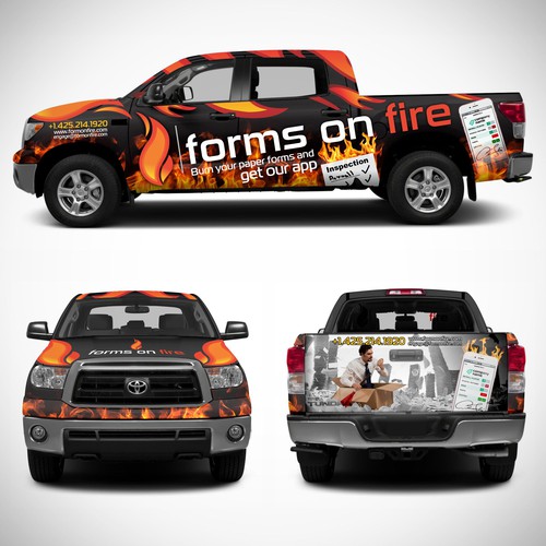 Toyota Tundra Wrap - Forms On Fire! Ontwerp door Total.Design