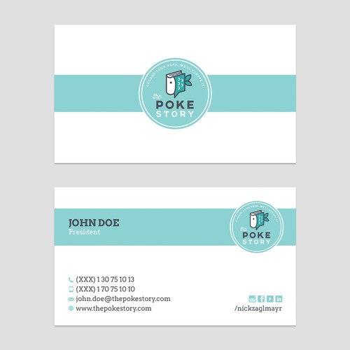 CREATIVE BUSINESS CARD DESIGN FOR THE POKE STORY Design by AYG design