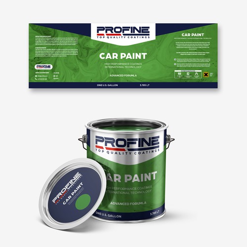 Label for our professional automotive and industrial coatings products Design by SRGrafica