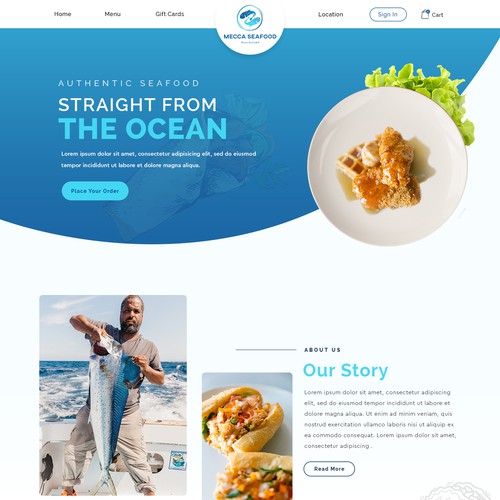 Design Miami Soul Seafood Restaurant Concept 1 Page Only por ♾️e2infinity♾️