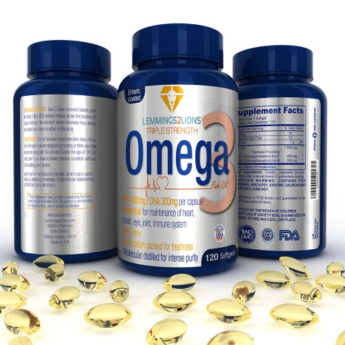 Create a wow factor label for an Omega 3 fish oil label Design by Modelab X