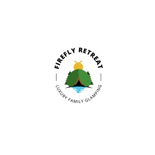 Firefly Retreat. Fun logo inspiring families to explore the outdoors! Design by noviavanessa