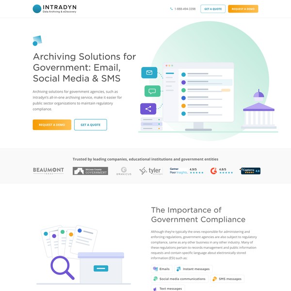 Redesign Intradyn's Government Industry Landing Page