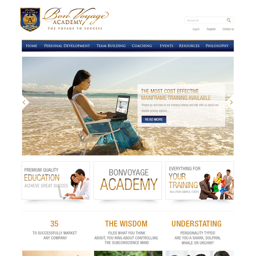 website design for BonVoyage Academy Ontwerp door Hitron_eJump