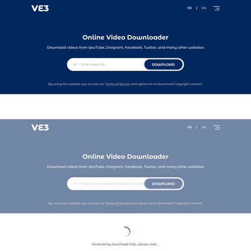 VE3 - Simple Video Downloader Website | Google Style Design by Small_Designs