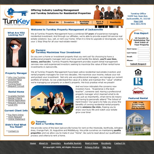 Webpage Template for Rental Property Management Company Ontwerp door DeeLeeAZ