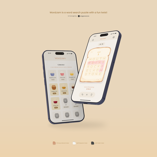 UI Minimalist Concept for word puzzle game