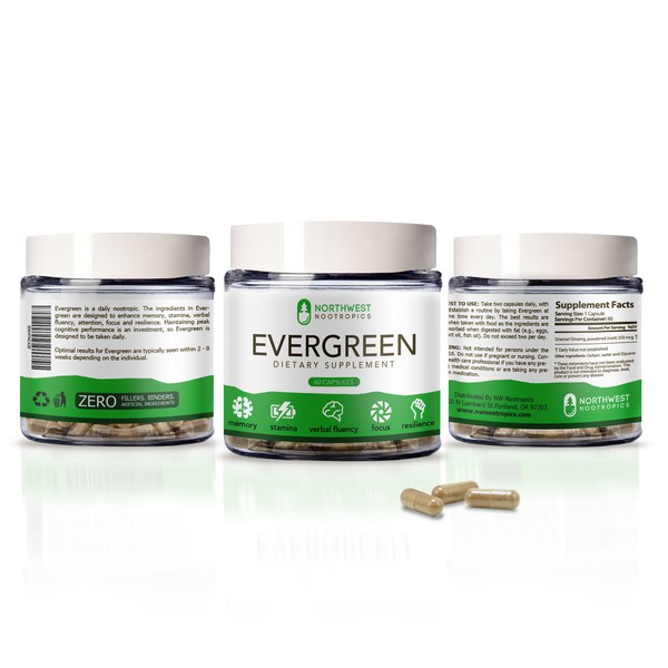Design realizzato da Snap Sebbata intitolato "Concept Label: Evergreen, Dietary Supplement"