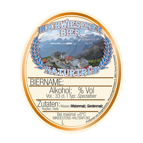 My new beer label with a small illustration for my micro brewery Sarganserbräu Design by DSojo