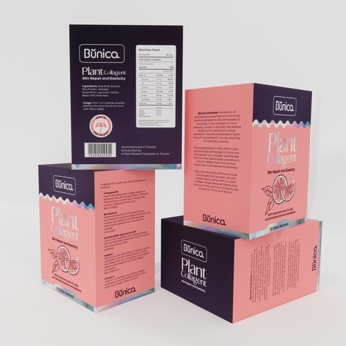 Collagen with personality. Clean and inviting box label design. Design by Mulyana D-Zign