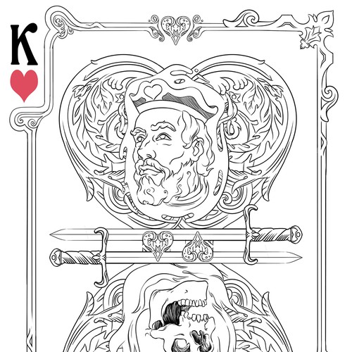 We want your artistic take on the King of Hearts playing card Diseño de ArtGloz