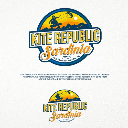 Kite Republic Sardinia - Kiteboarding School needs a youthful & professional Logo Design by KANLURAN