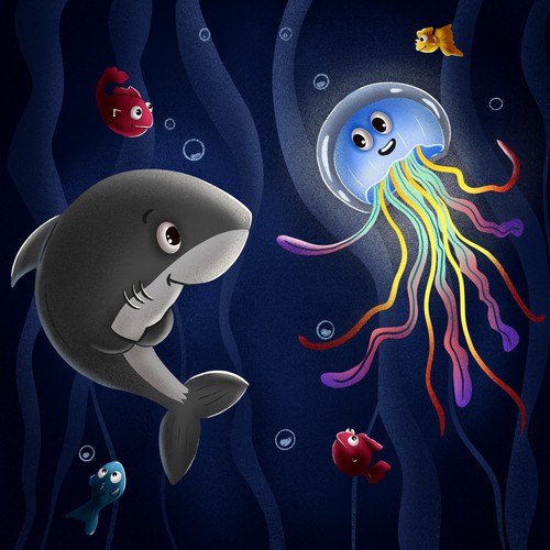 Design One Page Design for Glow Shark Kids Book Design Réalisé par Andriana91Art