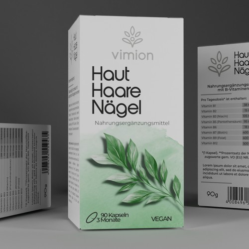 Packaging design for a German brand of high-quality food supplements Design by harry_harison