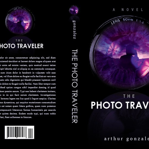 New book or magazine cover wanted for Book author is arthur gonzalez, YA novel THE PHOTO TRAVELER Diseño de be ok