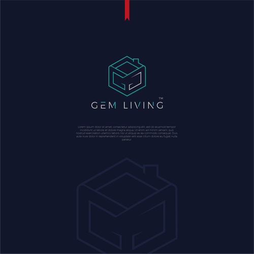 Geometrical, minimalist, modern brand design for Gem Living Design by AalianShaz