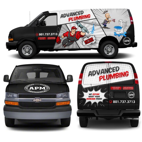 Looking for an eye catching Plumber van wrap Design by SFZ_design