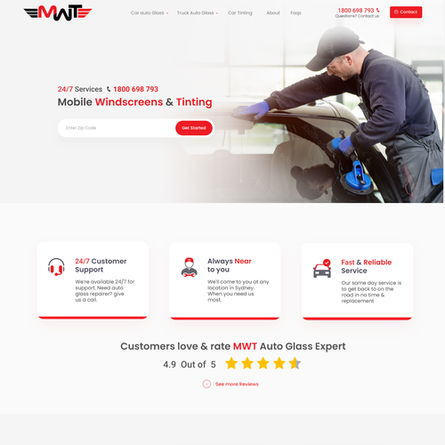 Design a clean and modern service based website home page Design by PixelEye™