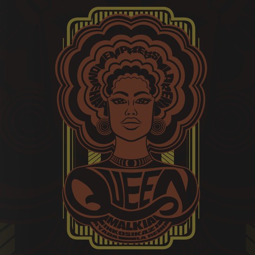 African Diaspora "QUEEN" Dialect T-Shirt Design Design by yuyunArts