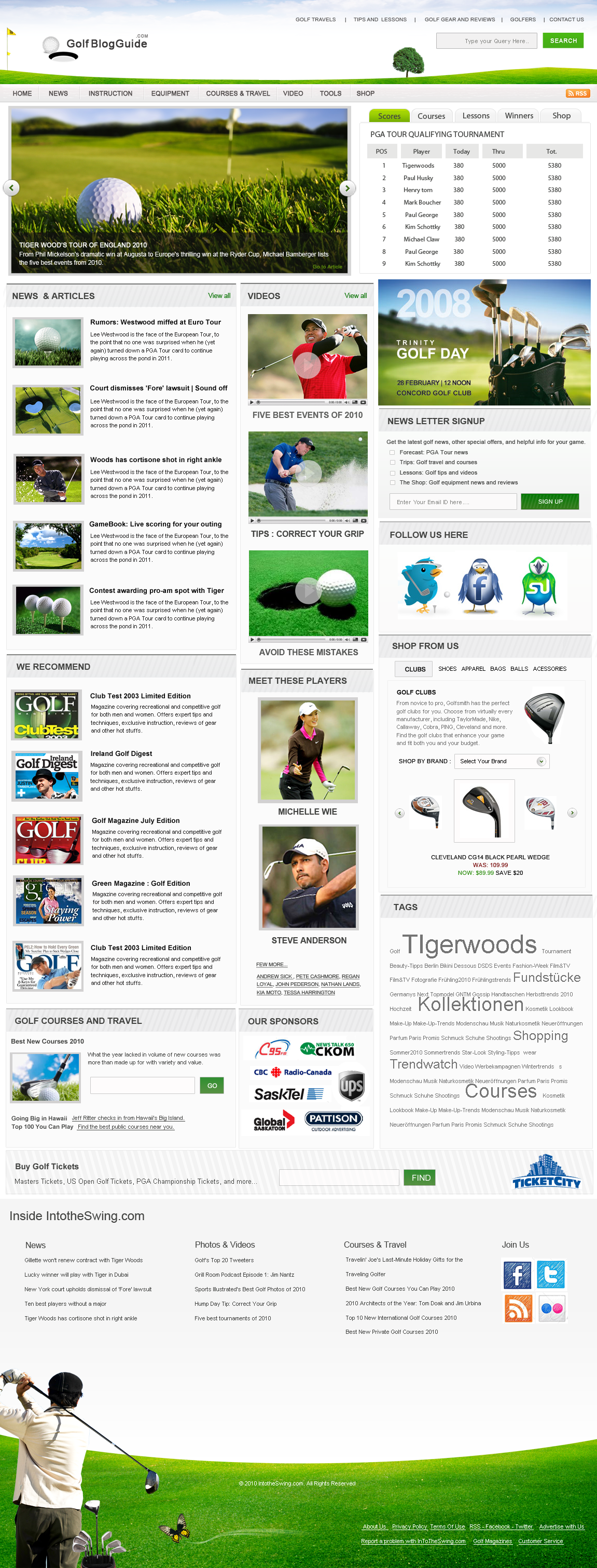 Golf ball logo with the title 'Designing a golf site '