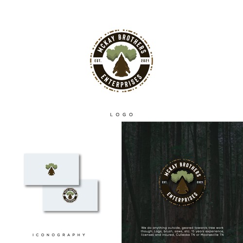 Design a rustic logo involving Native American arrowhead for a tree cutting company Design by Sharts_503