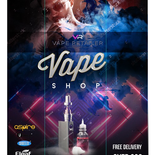 3 piece window poster for my vape shop brand. | contest | 99designs